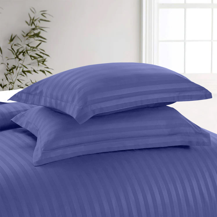 Navy Striped Bedding Duvet Cover Set