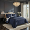 Navy Striped Bedding Duvet Cover Set