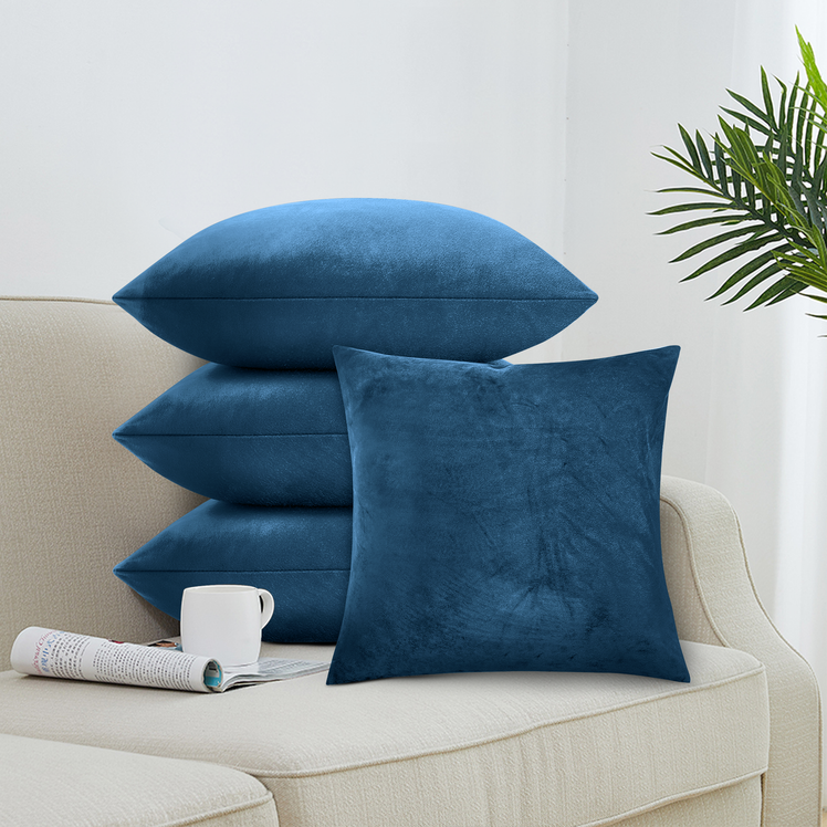 Filled Cushions Velvet Covers 4 Pack