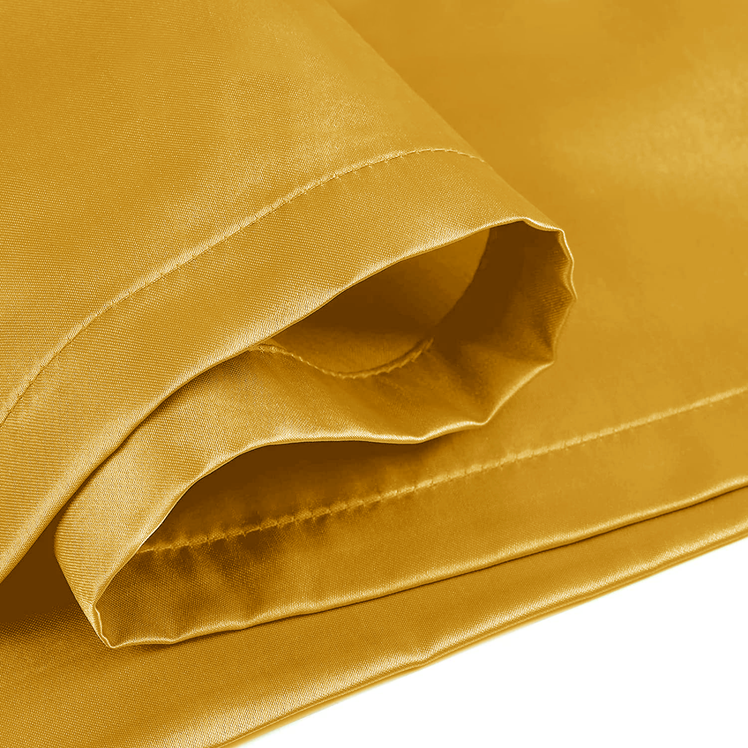 Ochre Satin Silk Pillowcases Pair