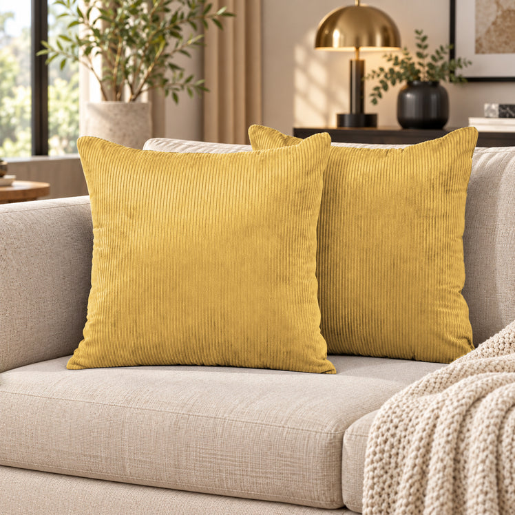 4 Pack Velvet Striped Corduroy Cushion Covers