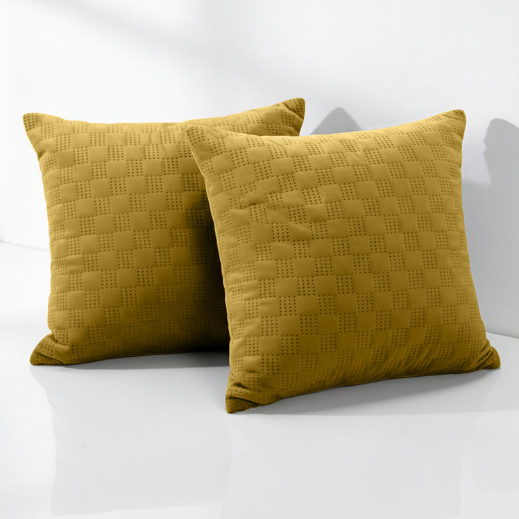 Check Embossed Velvet Cushion Cover