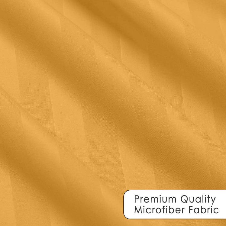 Ochre Striped Bedding Duvet Cover Set