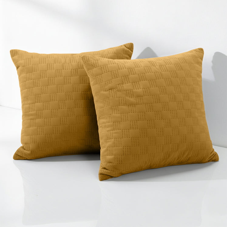Check Embossed Velvet Cushion Cover