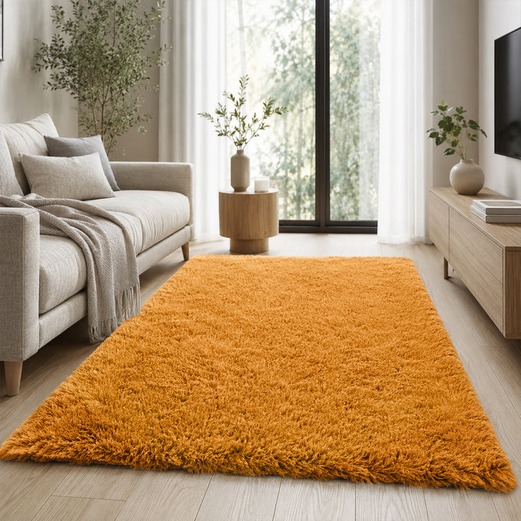Ochre Shaggy Rug Large Soft Fluffy Shag Pile