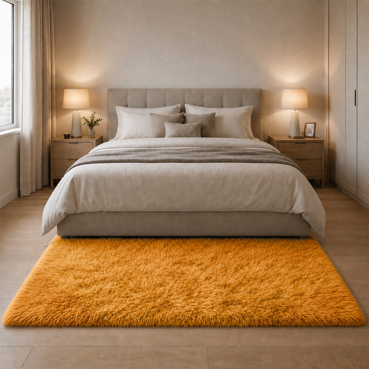 Ochre Shaggy Rug Large Soft Fluffy Shag Pile