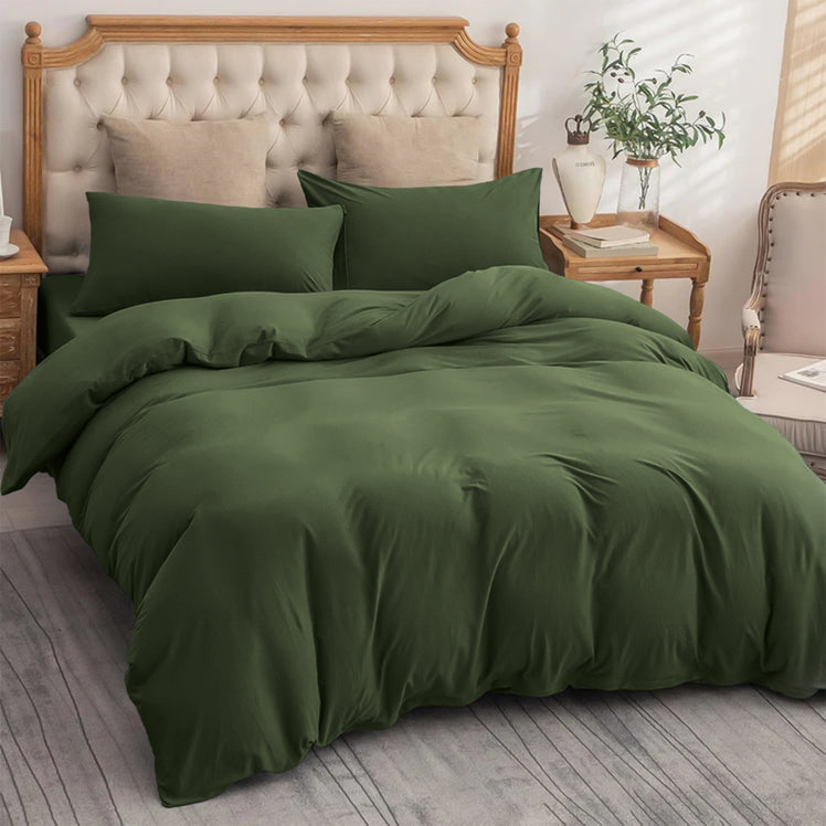 4 Piece Bedding Set Duvet Cover, Pillowcases & Fitted Sheet