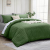 4 Piece Stripe Bedding Set - Duvet Cover, Fitted Sheet & Pillowcases
