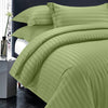Olive Green Bedding Set | Striped Duvet Cover