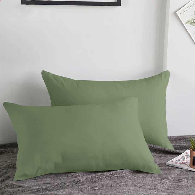 Housewife Pillowcase Pair Microfibre Plain Pillow Covers