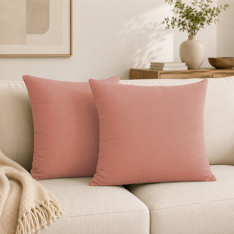 Plain Decorative Sofa Cushion Covers Pair