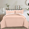 Peach Striped Bedding Duvet Cover Set