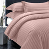 Peach Striped Bedding Duvet Cover Set