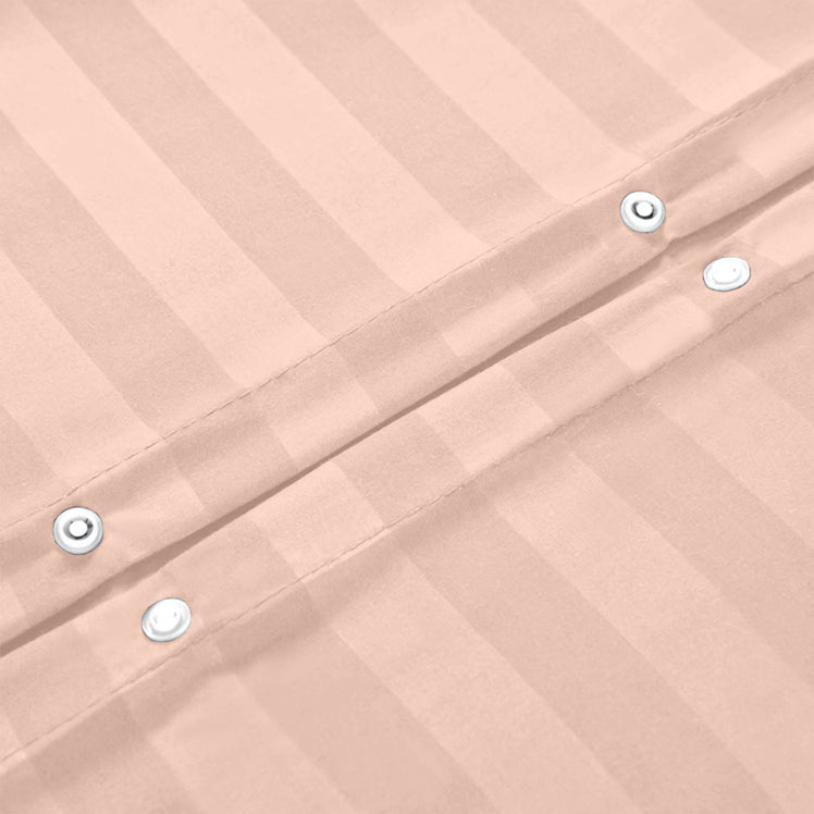 Peach Striped Bedding Duvet Cover Set