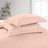 Peach Striped Bedding Duvet Cover Set