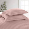 Peach Striped Bedding Duvet Cover Set
