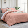4 Piece Stripe Bedding Set - Duvet Cover, Fitted Sheet & Pillowcases