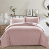 Peach Duvet Cover Striped Pattern Bedding Set