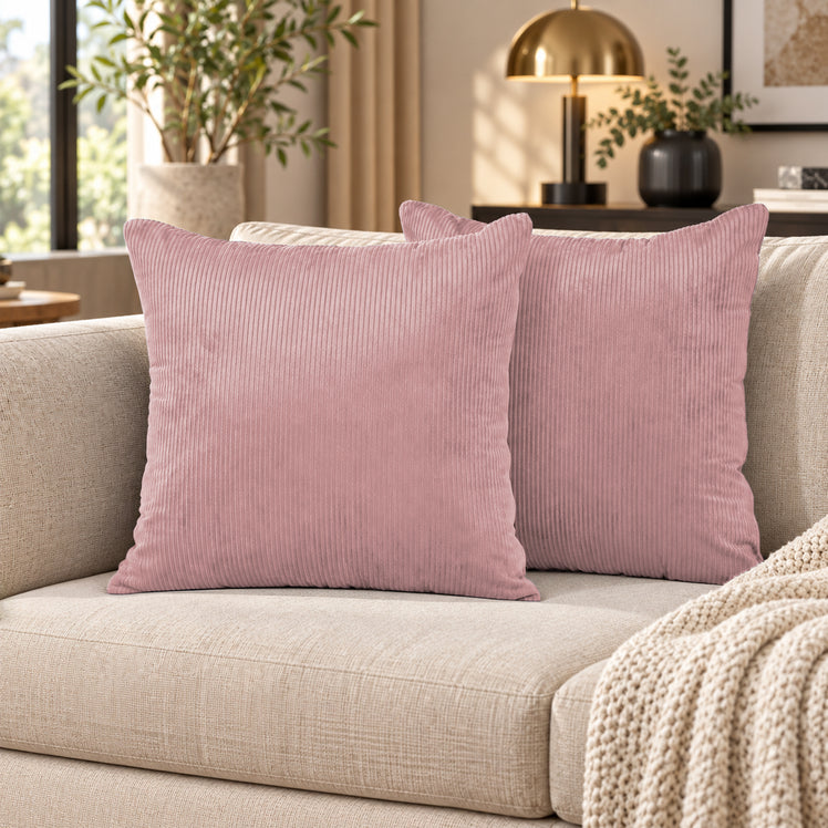 4 Pack Velvet Striped Corduroy Cushion Covers