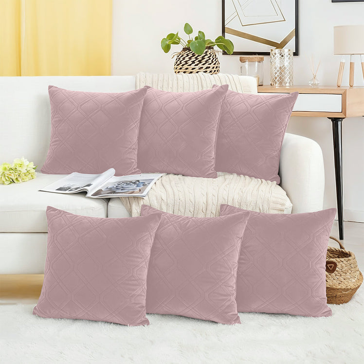 Diamond Embossed Velvet Cushion Covers