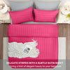 4 Piece Stripe Bedding Set - Duvet Cover, Fitted Sheet & Pillowcases