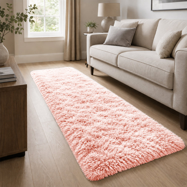 Pink Fluffy Shaggy Rug Large
