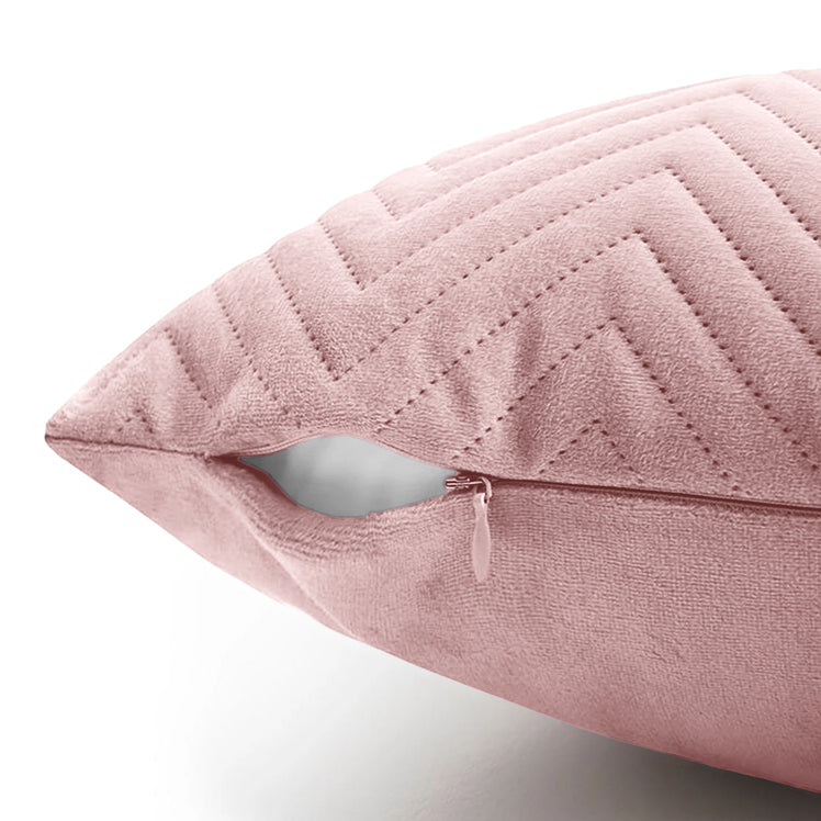 2 & 4 Pack Cushion Covers Chevron Design Velvet Fabric