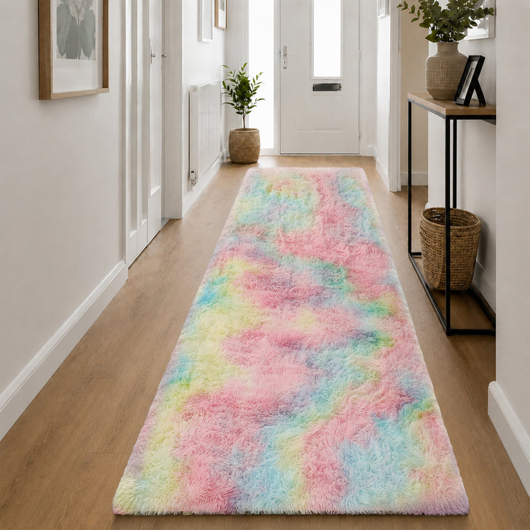 Faux Fur Rug Tie-Dye Shag Carpet