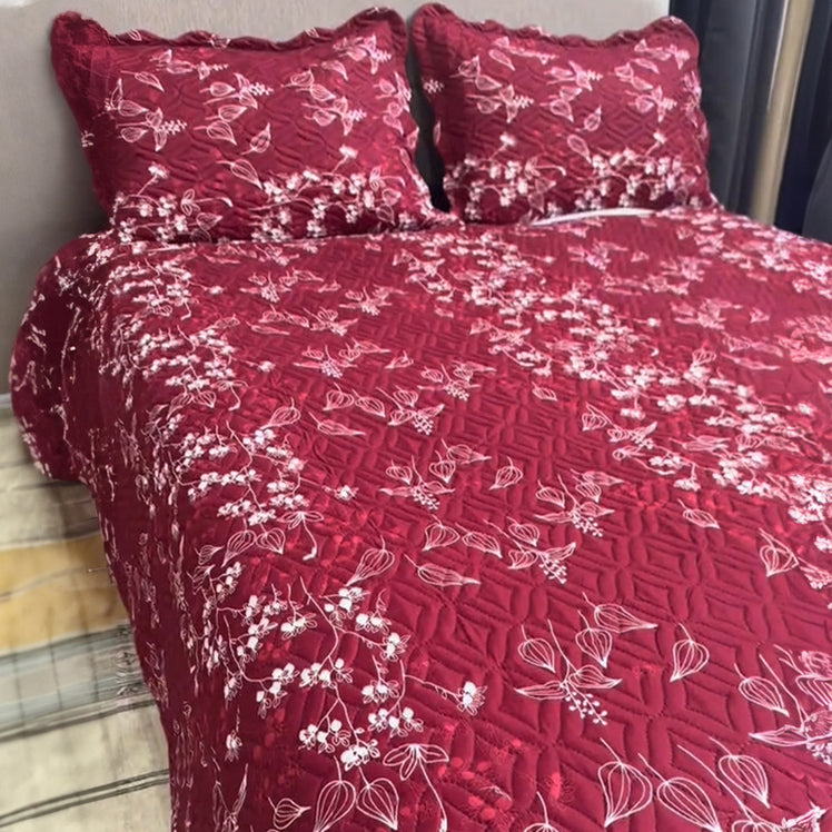 Quilted Embossed Bedspread Set