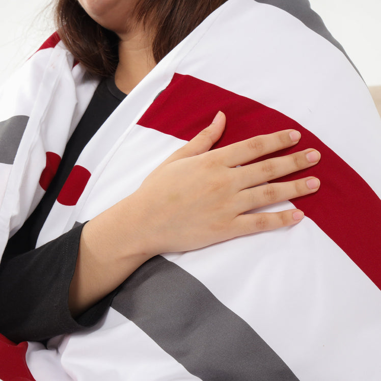 Maroon Striped Printed Duvet Cover