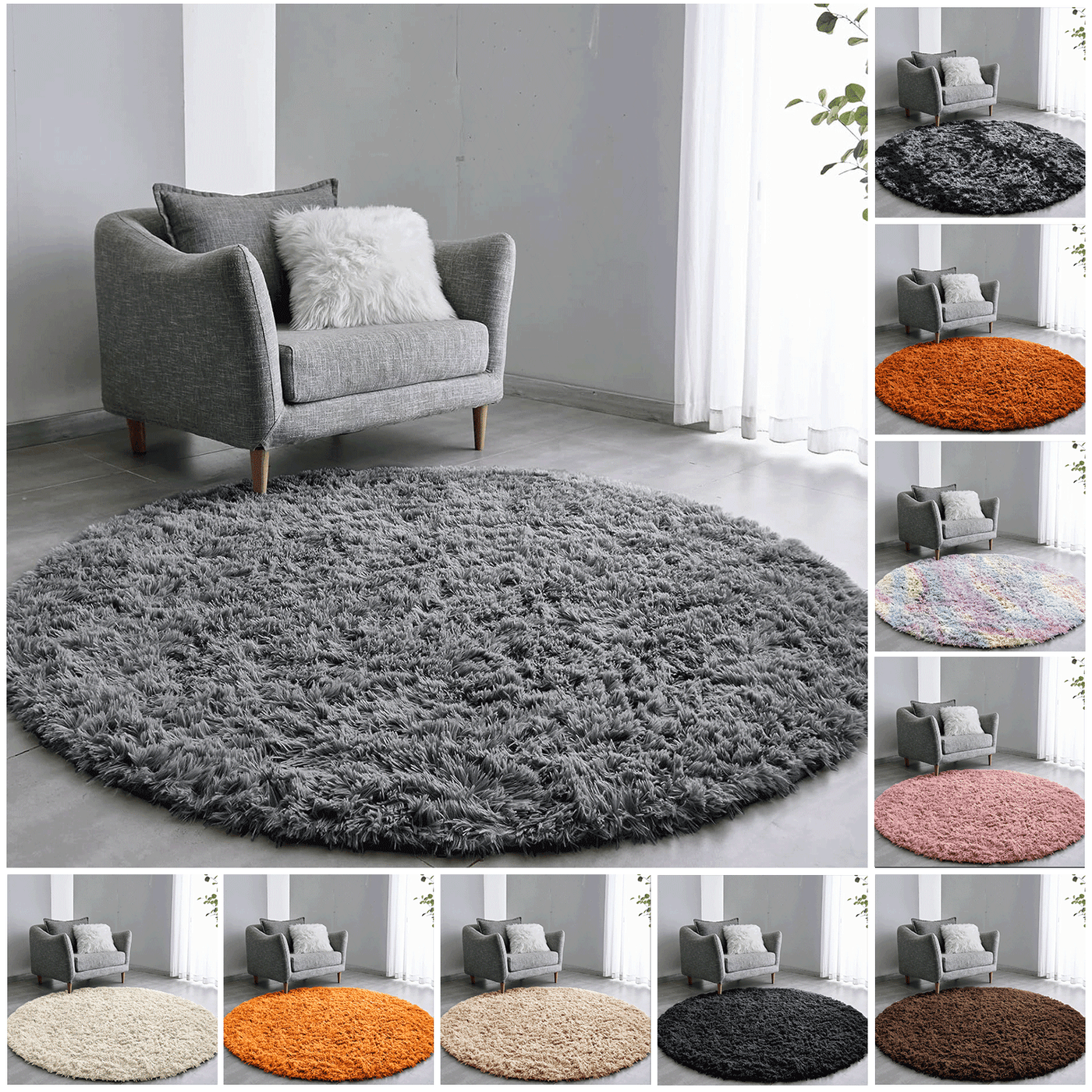 Flat Large Rug Fluffy Round Rugs - Large Circular Rugs – Yorkshire Bedding