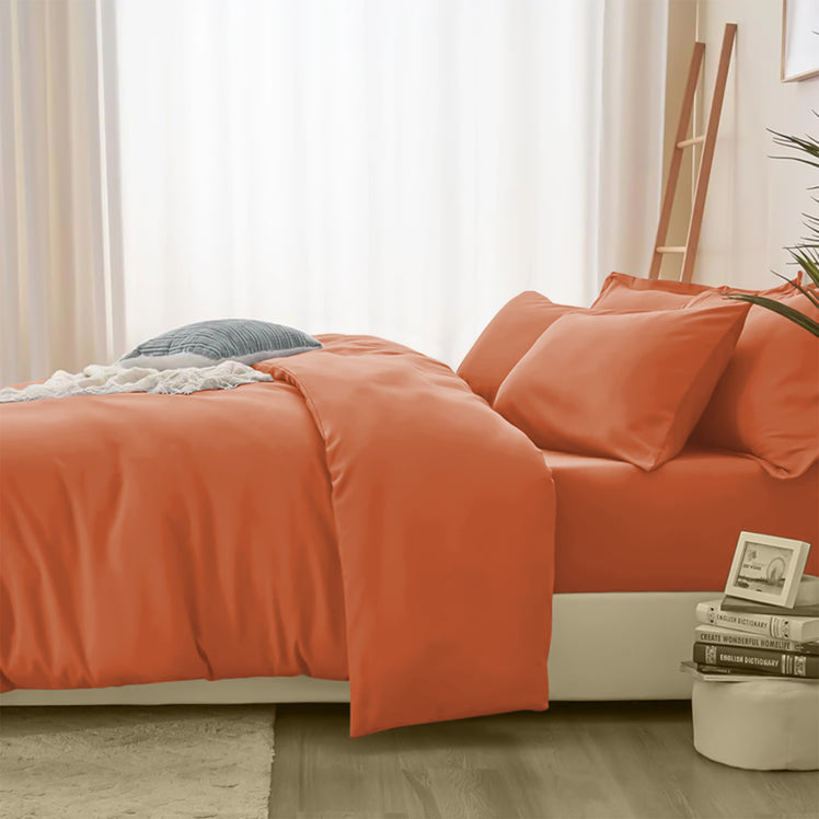 4 Piece Bedding Set Duvet Cover, Pillowcases & Fitted Sheet