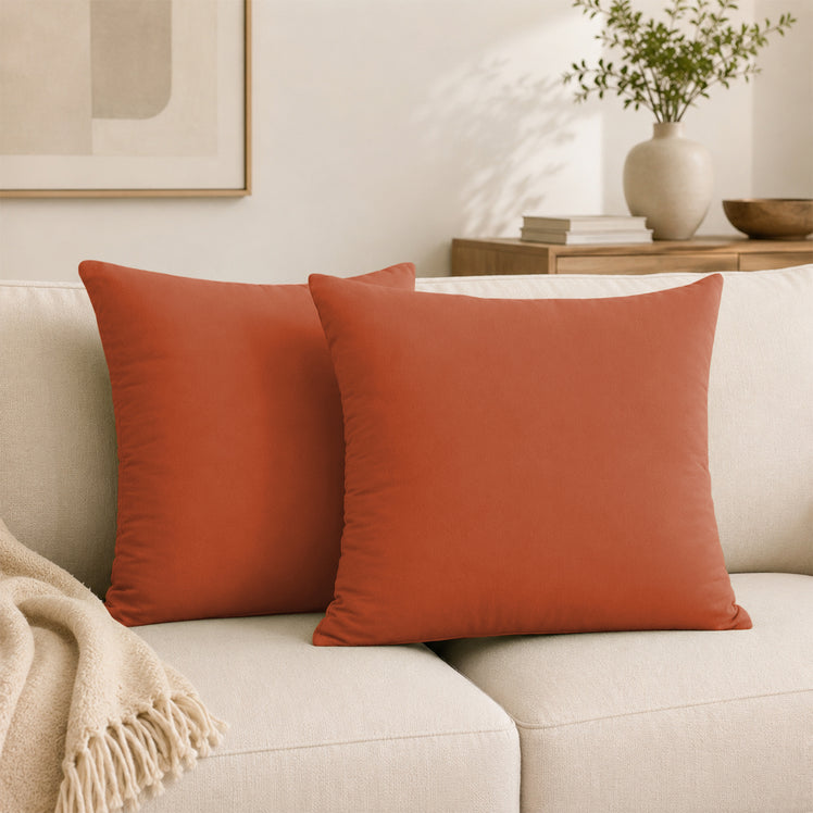 Plain Decorative Sofa Cushion Covers Pair