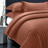 Rust Striped Bedding Duvet Cover Set