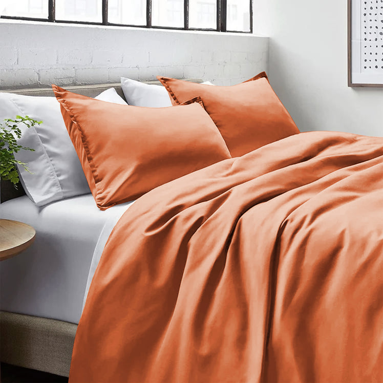 Rust Bedding Duvet Cover Set Plain