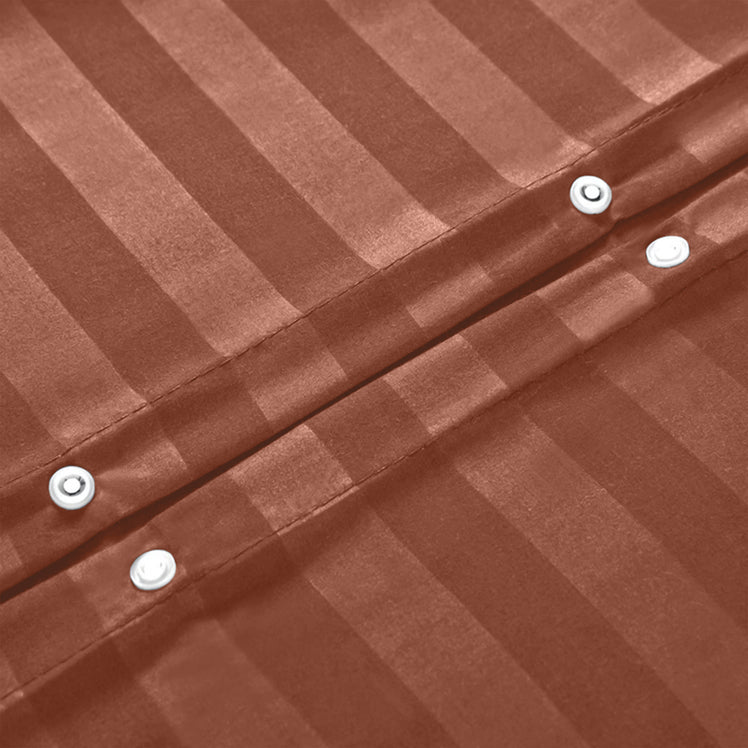 Rust Striped Bedding Duvet Cover Set