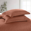 Rust Striped Bedding Duvet Cover Set