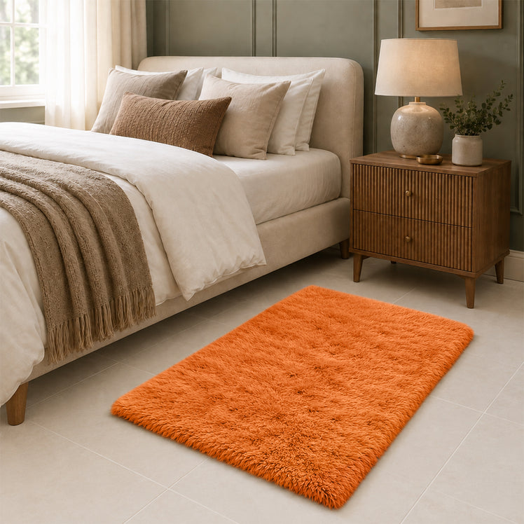 Fluffy Large Shaggy Rug Rust