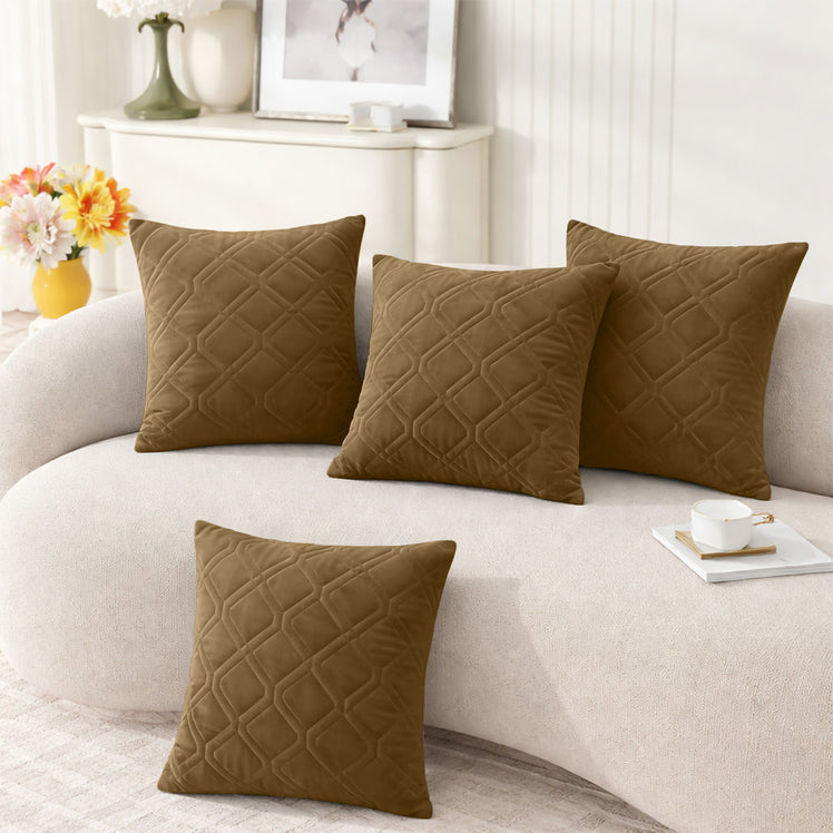 Diamond Embossed Velvet Cushion Covers