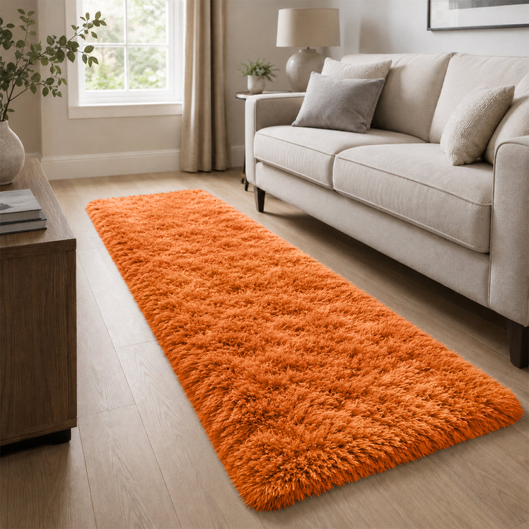 Fluffy Large Shaggy Rug Rust