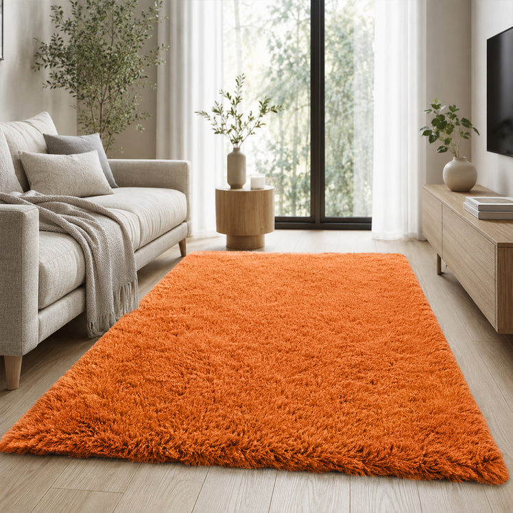 Fluffy Large Shaggy Rug Rust