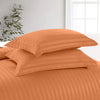 Rust Striped Bedding Duvet Cover Set