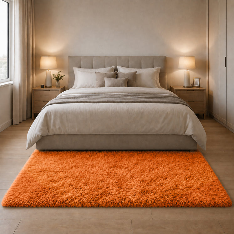 Fluffy Large Shaggy Rug Rust