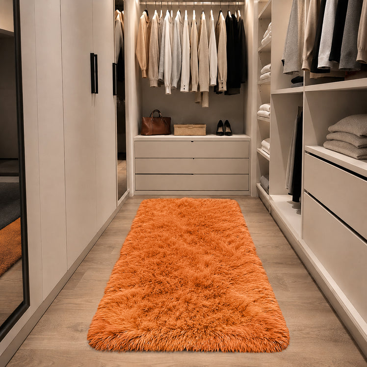 Fluffy Large Shaggy Rug Rust