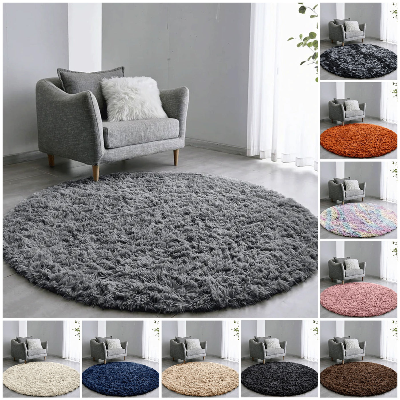 Fluffy Round Rugs - Large Circular Rugs – Yorkshire Bedding