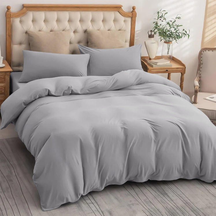 4 Piece Bedding Set Duvet Cover, Pillowcases & Fitted Sheet