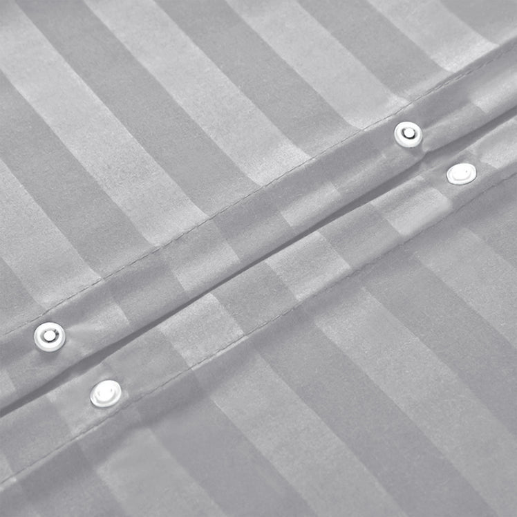 Silver Striped Bedding Duvet Cover Set