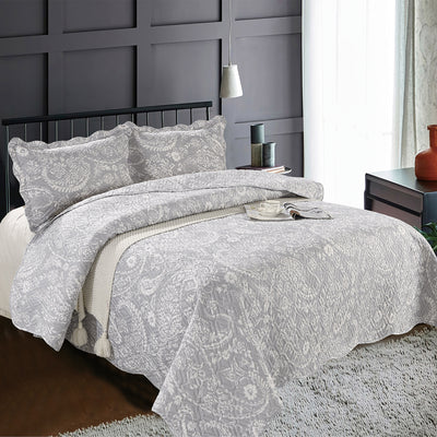 Quilted Embossed Bedspread Set