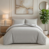 Silver Striped Bedding Duvet Cover Set