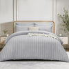 4 Piece Stripe Bedding Set - Duvet Cover, Fitted Sheet & Pillowcases